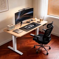 Bureau debout électrique en gros avec plateau en bois massif, certifié CE FCC RoHS, table de travail motorisée pour bureau