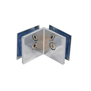 Accessoires de salle de douche Double côtés <span class=keywords><strong>Pince</strong></span> en verre à bord biseauté en alliage de <span class=keywords><strong>zinc</strong></span> à 180 degrés - Product Image 3