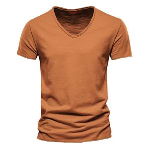 Camiseta Casual Europea Personalizada al por Mayor para Hombre, Nueva <span class=keywords><strong>de</strong></span> Verano, Ajustada, 100% Algodón, <span class=keywords><strong>Manga</strong></span> Corta, Color Sólido, Transpirable - Product Image 1