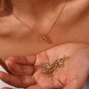Charm con lettere iniziali di strass di cristallo per la creazione di gioielli pendenti in acciaio inossidabile placcato <span class=keywords><strong>oro</strong></span> - Product Image 5
