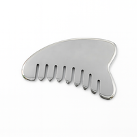 Peigne Gua Sha en Acier Inoxydable, Outil de Thérapie pour Lifting Facial et Massage du Cuir Chevelu et du Corps