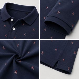 Polo de Golf Personalizado Premium para Hombre, Color Azul Marino, Bordado, de Alto Rendimiento, Absorbente de Humedad, Marca Privada, Ropa Corporativa OEM - Product Image 3
