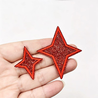 Patchs thermocollants brodés sur ordinateur, multicolores, à paillettes, étoile à quatre coins, pour vêtements, chapeaux, sacs, DIY