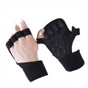Gants de sport demi-doigts pour la gym avec support de poignet – Vente en gros |   Gants de musculation antidérapants en polyester pour l'entraînement physique - Product Image 3