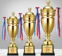 Trofeo de Metal Chapado en Oro Personalizado para Competiciones Deportivas - Premios de Fútbol y Baloncesto