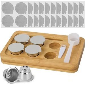 Caja de almacenamiento de cápsulas de café de madera, organizador de escritorio de madera maciza para cápsulas de té y bebidas, Color Natural Ly04022 - Product Image 3