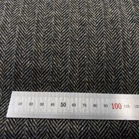 Tissu Tweed en Polyester et Laine Teint en Fil, Motif Chevrons, Brossé, Personnalisé, Fournisseur d'Usine, pour Manteaux et Uniformes