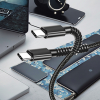 Câble USB C vers USB C 1M PD 60W Cordon de charge rapide tressé de type C compatible avec Sam Sung S23 Note 20 Pad Mac Book Air