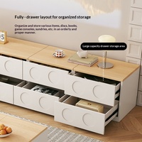 Meuble TV multifonctionnel moderne en bois massif de style français, table basse modulable pour salon, idéal pour petits espaces domestiques