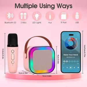 Mini haut-parleur RVB avec lumières clignotantes à LED Série de son surround coloré étanche portable équipée - Product Image 1