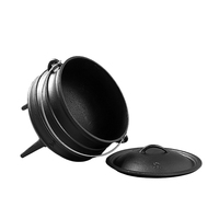 Marmite de camping en fonte, Potjie Pot d'Afrique du Sud, Pot à soupe à trois pieds de Pologne, compatible four, lave-vaisselle et cuisinière à gaz