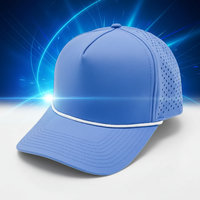 Gorra de Béisbol de 5 Paneles, Blanca, Personalizada, de Alta Calidad, 100% Poliéster, Impermeable, con Perforaciones Láser, Diseño de Hojas, Leopardo, Puntos, Estilo Dad, Deportiva, para Playa