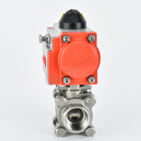Válvula de Bola de Acero Inoxidable de Grado Sanitario DN50 Q611F-16P, Neumática, Roscada, Personalizable OEM, Marca HAOYE para Procesamiento de Alimentos