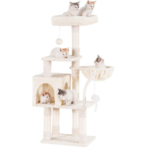 ผู้ผลิต Petdom ขายส่งต้นไม้คอนโดทรงหอคอยสีเทา เบจ น้ำตาล - Product Image 1