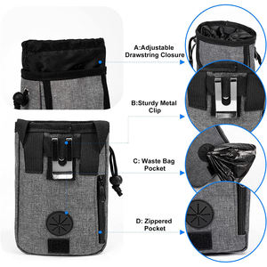 2 के साथ कुत्ते यात्रा बैग कुत्ते दावत प्रशिक्षण पाउच, कुत्ते के लिए ढोना आयोजक सप्ताहांत पालतू यात्रा की आपूर्ति - Product Image 2