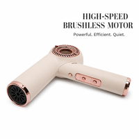 Kit de sèche-cheveux ionique professionnel portable pliable haute vitesse 1600W avec diffuseur, pour voyage, salon et maison