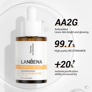 Sérum LANBENA Cosmetics Niacinamide Acetyl Hexapeptide-8 Glazen, flacon en verre, vitamine E, emballage vert, acide hyaluronique, sérum CC - Product Image 2