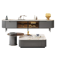 Vente en gros Meuble télé contemporain de luxe en bois à quantité minimale de commande basse et support avec table basse pour le salon