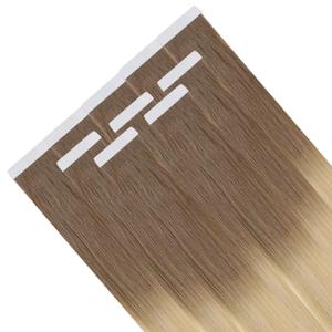 Extensions de cheveux humains vierges Haiyi Indian Hair, double trame, invisibles, à bandes adhésives, avec cuticules intactes, pointes épaisses, prêtes à la permanente - Product Image 1