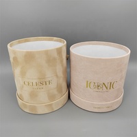 Boîte Cadeau Ronde en Carton Recyclé Écologique pour Fleurs avec Laminage Mat et Gaufrage Épaisseur 2mm