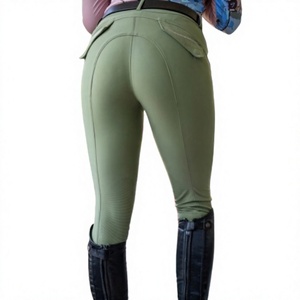 Pantalones de equitación para mujer, elásticos en 4 direcciones, de nailon y elastano, con agarre a media rodilla, tipo jodhpur, leggings suaves para montar a caballo - Product Image 1