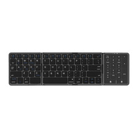 Nouveau clavier mini sans fil BT rechargeable pliable portable avec pavé tactile numérique pour ordinateur portable, tablette, téléphone