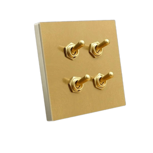 ステンレス鋼パネル金属スイッチ電気ソケット,カスタム真鍮トグルライトウォールスイッチ英国EU米国標準 - Product Image 1