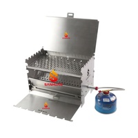 Barbecue portable en acier inoxydable, pliable, compact, minimaliste, facile à nettoyer, pour le camping en plein air, 1 à 3 personnes