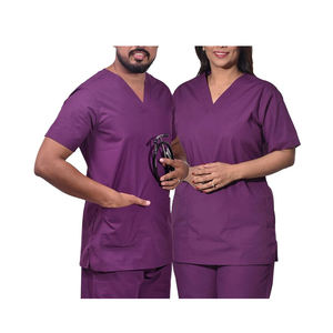 Ensemble de gommages médicaux professionnels tissu tissé col en v uniformes hospitaliers vêtements de protection légers et durables vêtements de travail flexibles - Product Image 1