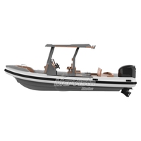 Bateau Semi-Rigide de Luxe en Aluminium à Coque en V Profond, 22 Pieds (680 cm), pour Pêche et Océan