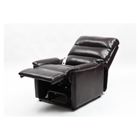 Fauteuil releveur électrique confortable en cuir et tissu, avec support auxiliaire, réglable pour personnes âgées