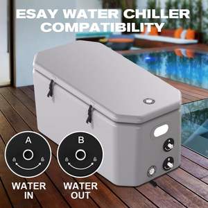 Baignoire de glace inclinée portable US, rectangulaire, en plastique gris, autoportante, gonflable, pour adultes, récupération sportive - Product Image 3