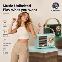 Speaker Teater BT dengan Pengisian Daya Nirkabel & Video, Suara Stereo 3D, Radio Nirkabel, dan Desain Boombox Portabel Vintage Retro untuk Rumah