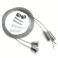 Kit de suspension de plafond noir avec pince de fixation réglable pour système d'éclairage suspendu