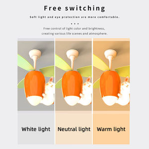 Hot Sale Cute Rabbit Carrot Shape Kids Bedroom Children's Room <b>Light</b> <b>Ceiling</b> Lamps <b>with</b> <b>Fan</b> - Product Image 5