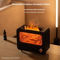 Diffuseur d'arômes USB Hxtc88 avec effet flamme, humidificateur d'air 7 couleurs pour musique et huiles essentielles