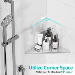 أرفف دش زاوية ، بلاط مقوس نيكل مصقول ، جص من الفولاذ المقاوم للصدأ في أرفف حمام زاوية - Product Image 2