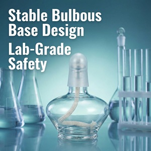 Lámpara de Alcohol de Vidrio Transparente con Mecha de Algodón Resistente, Tapa de Plástico Resistente al Calor, Suministros de Seguridad para Experimentos Científicos de Grado Laboratorio - Product Image 4