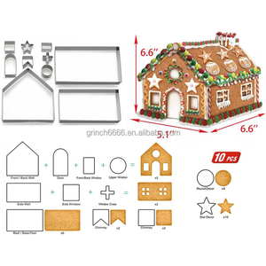 Emporte-pièces en pain d'épice 3D pour maison en pain d'épice <span class=keywords><strong>Kit</strong></span> <span class=keywords><strong>de</strong></span> maison en pain d'épice <span class=keywords><strong>de</strong></span> Noël pour enfants - Product Image 1