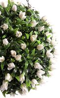 Bola rumput hijau paling populer kotak kayu dekoratif bola bunga tulip gantung untuk dekorasi taman pernikahan