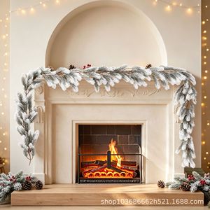 Guirlande artificielle en sapin Dreamweaver Creativity, 1,9 m, blanc grisâtre avec pommes de pin, pour la décoration de table de Noël - Product Image 3
