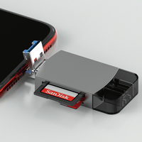 Lector de Tarjetas SD para iPhone/iPad, Lector de Tarjetas 3 en 1 USB3.0 Tipo C para Memoria, Lector de Tarjetas OTG USB Tipo-C para iPhone 14 13 12 11