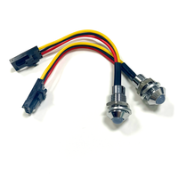 Lentille Diffuse F5 IP67 5V Pré-câblée avec Support en Cuivre Plaqué Nickel, Câble Multicolore 24AWG de 8mm, Nœuds de Pixels LED de 5mm, Voyant Lumineux