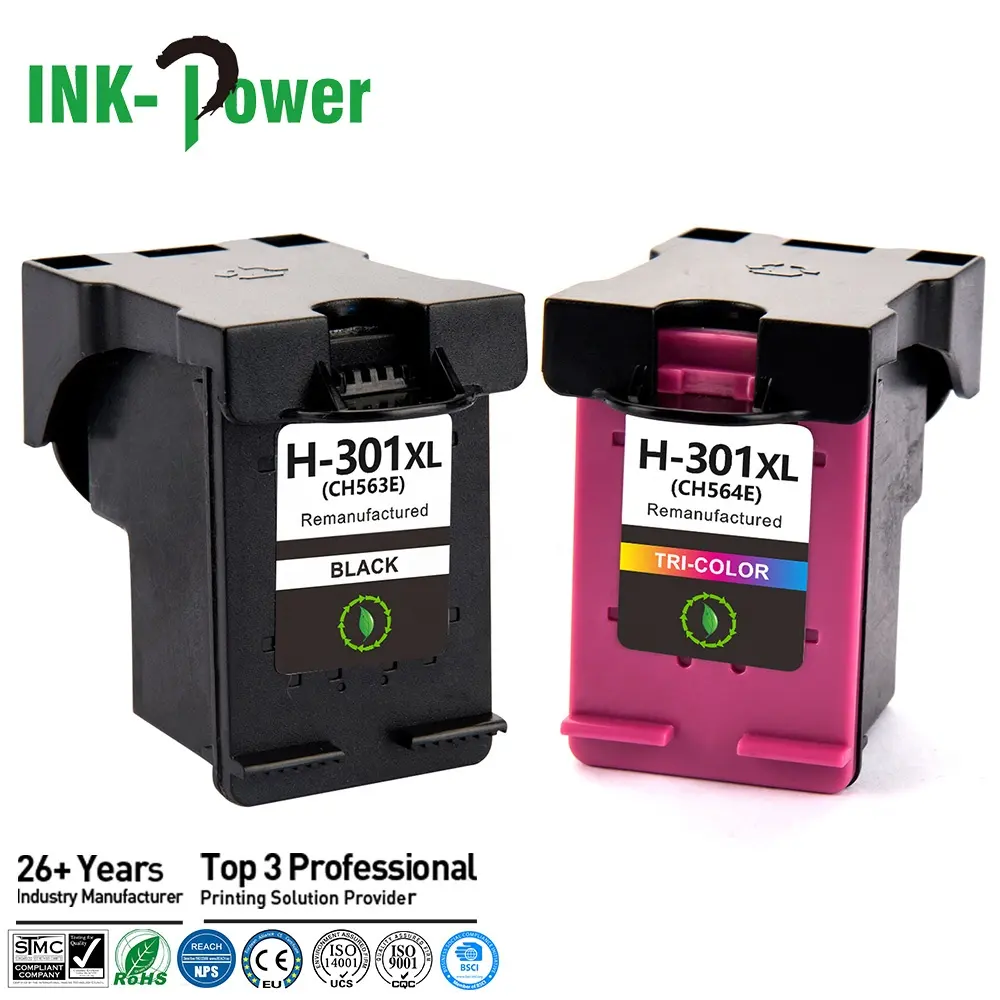 Cartuccia di inchiostro a getto d'inchiostro rigenerato 301 XL 301XL Premium colore Tinta per stampante eAIO Deskjet HP301 HP301XL HP