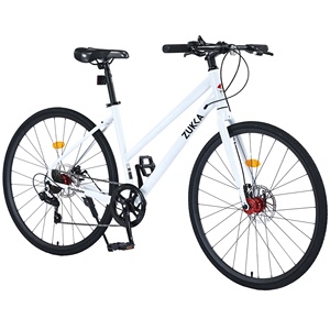 Bicicleta de Carretera ZUKKA 700C para Adultos, 7 Velocidades, Bicicleta Híbrida Unisex con Cuadro de Acero y <span class=keywords><strong>Frenos</strong></span> de Disco, Múltiples Colores - Product Image 2