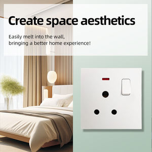 <span class=keywords><strong>Prise</strong></span> murale de type 86 à 3 broches rondes de qualité supérieure, norme sud-africaine universelle, avec interrupteur à bouton et charge rapide USB de type C - Product Image 2