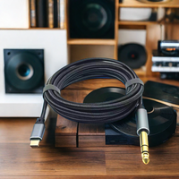 Câble audio stéréo USB C vers TRS 6.35mm Adaptateur audio USB Type-C vers 1/4 "Jack auxiliaire Cordon stéréo Connecteur plaqué or Nylon tressé