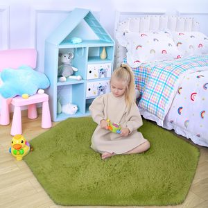 Alfombra de Juego Hexagonal con Diseño de Castillo de Princesa - 4.6x4 Pies, Alfombra Infantil Antideslizante, Suave y Afelpada, para Decoración de Habitación de Niñas - Product Image 4