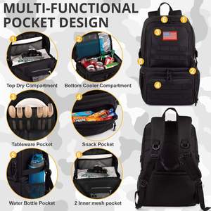 Mochila Táctica de Doble Compartimento para Hombre, Bolsa Térmica Grande para Almuerzo con 2 Compartimentos, Bolsa Térmica de Poliéster Suave - Product Image 4
