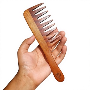 GM IMPEX Polished <b>Wooden</b> Wide Tooth Hair <b>Comb</b> Natural Sandalwood Massage for Scalp Care - Product Image 1